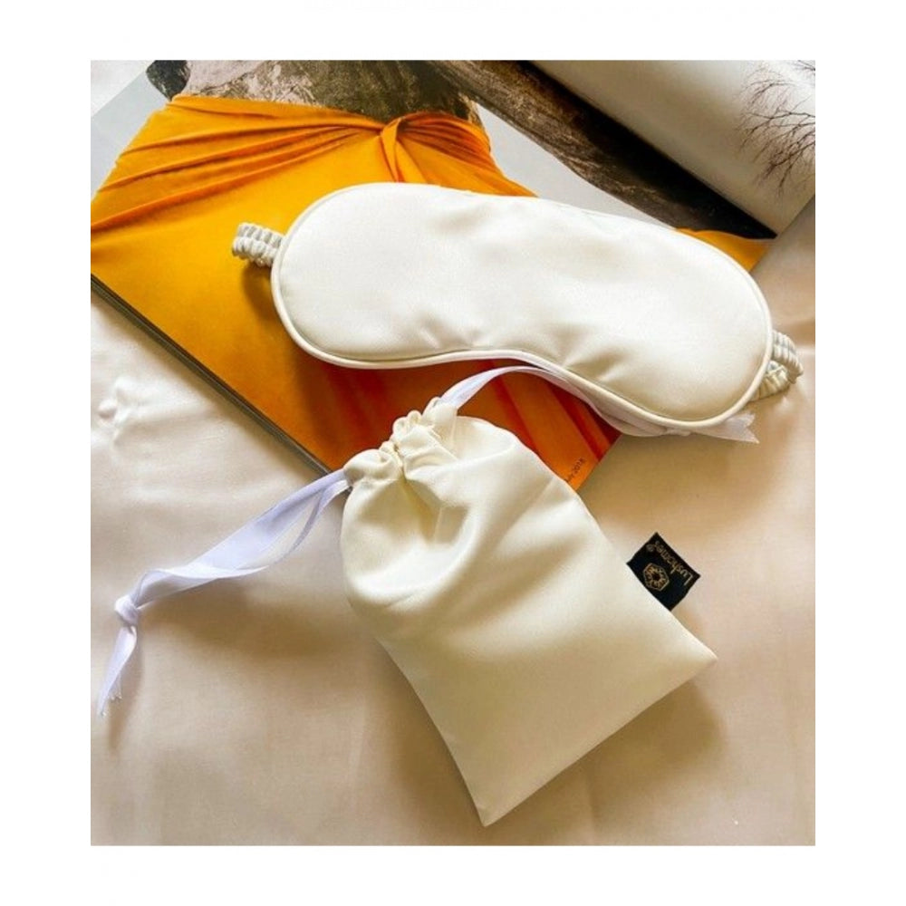 Fashion Solid Satin Silk Eyemasks (Cream)