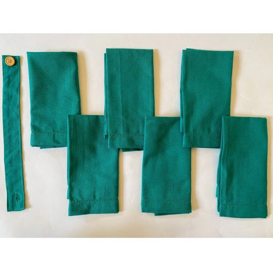 Amfyn Solid Cotton Napkins Sets (Green)