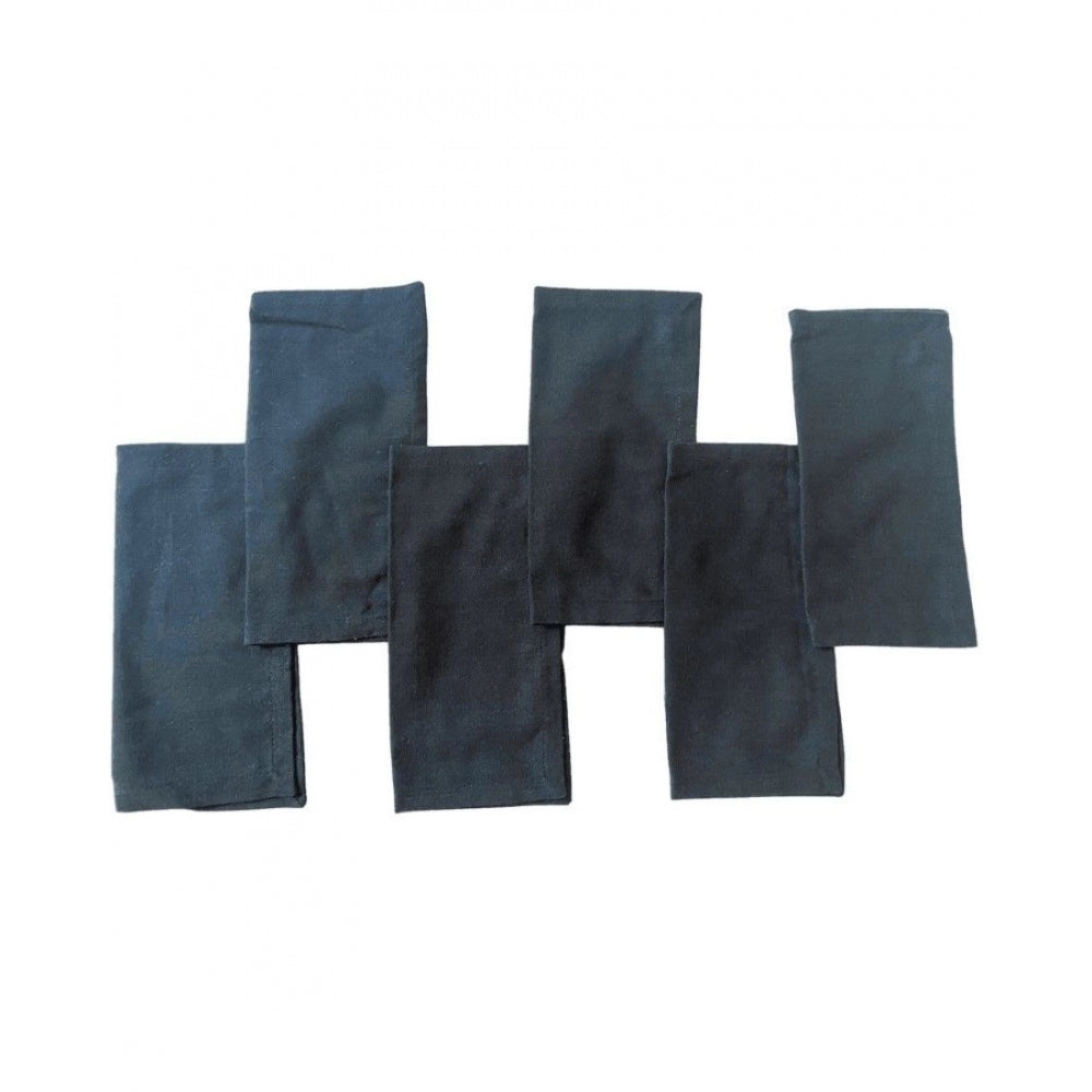 Amfyn Solid Cotton Napkins Sets (Black)