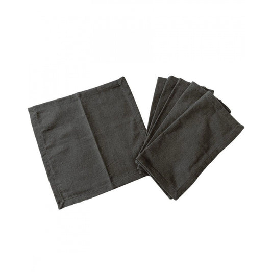 Amfyn Solid Cotton Napkins Sets (Grey)