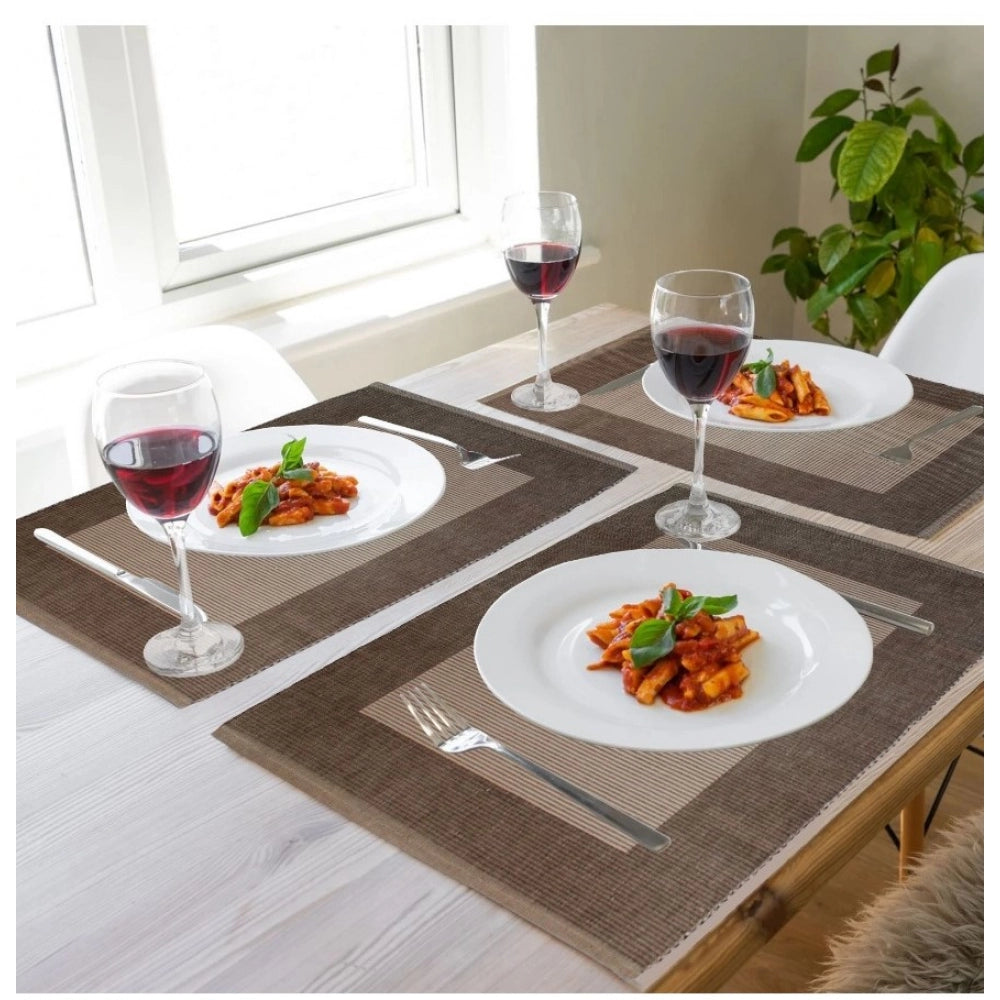Amfyn Ribbed Cotton Place Mats Sets (Beige)