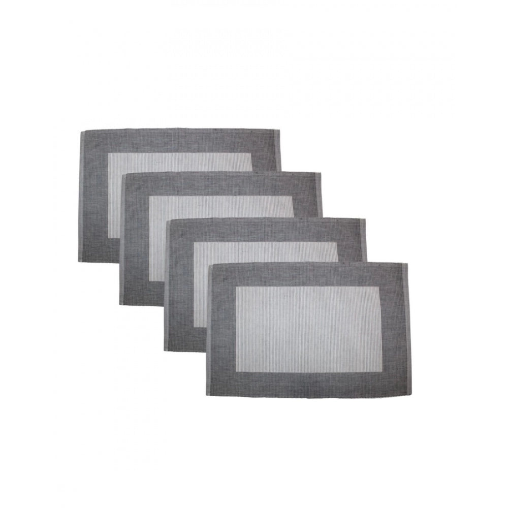 Amfyn Ribbed Cotton Place Mats Sets (Grey)