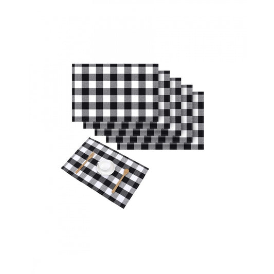 Fashion Checkered Cotton Place Mats Sets (Black &amp; White)