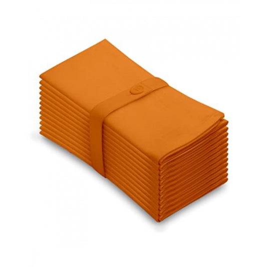 Amfyn Solid Cotton Napkins Sets (Orange)