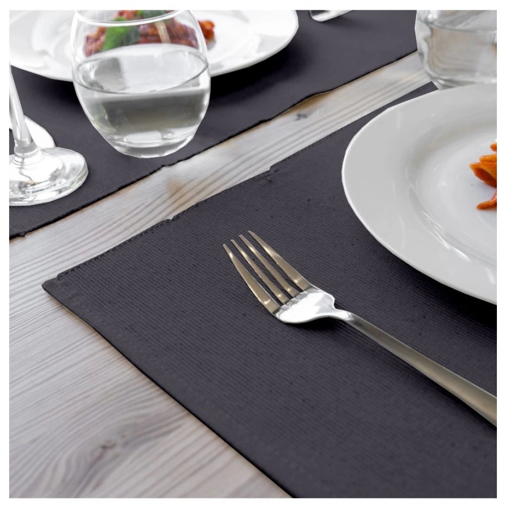 Amfyn Ribbed Cotton Place Mats Sets (Grey)