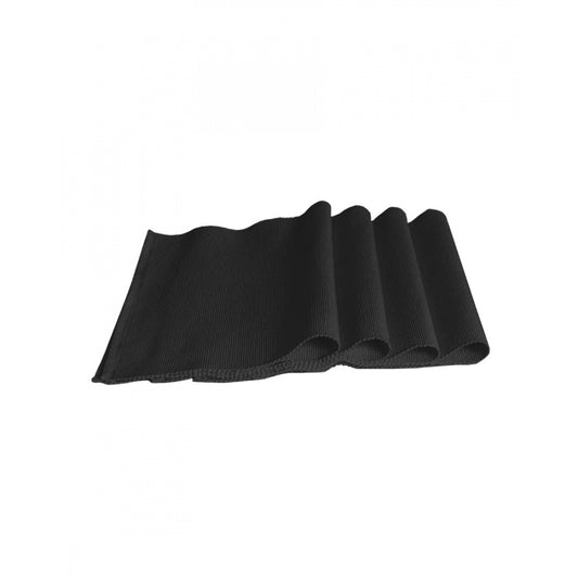 Amfyn Ribbed Cotton Place Mats Sets (Black)