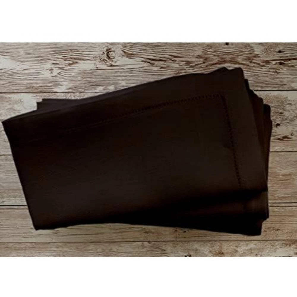 Amfyn Solid Cotton Napkins Sets (Brown)