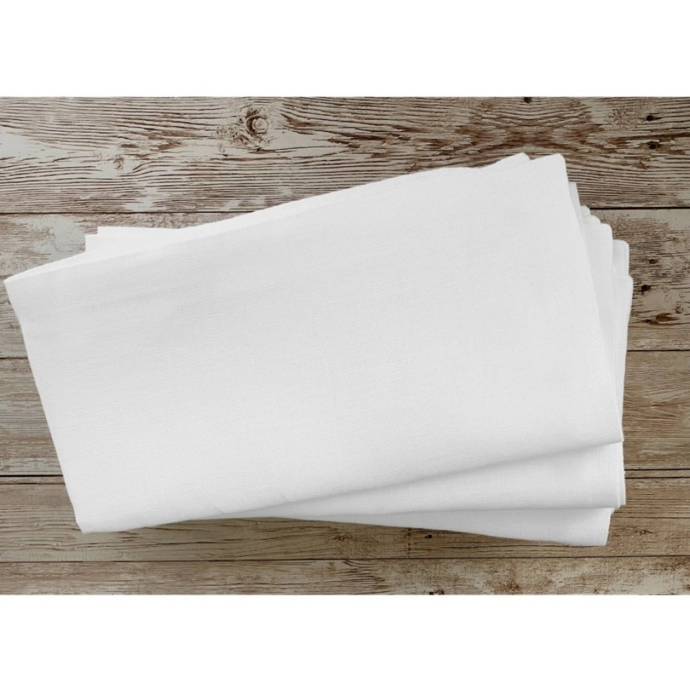 Amfyn Solid Cotton Napkins Sets (White)
