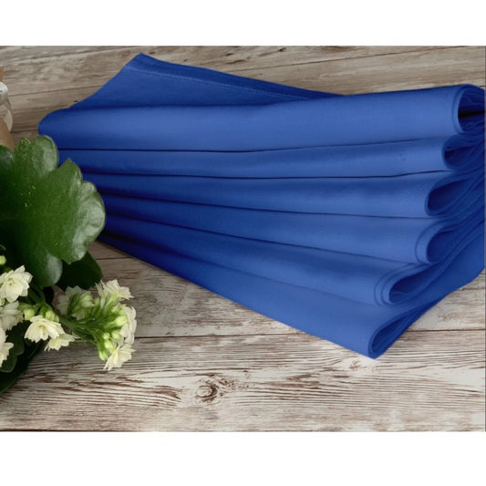 Amfyn Solid Cotton Napkins Sets (Royal Blue)