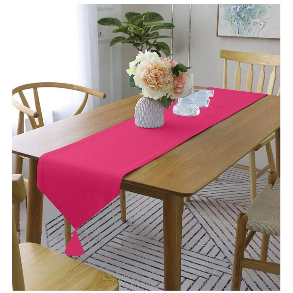 Amfyn Solid Cotton Table Runners (Dark Pink)