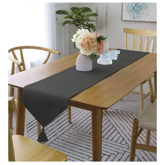 Amfyn Solid Cotton Table Runners (Dark Grey)