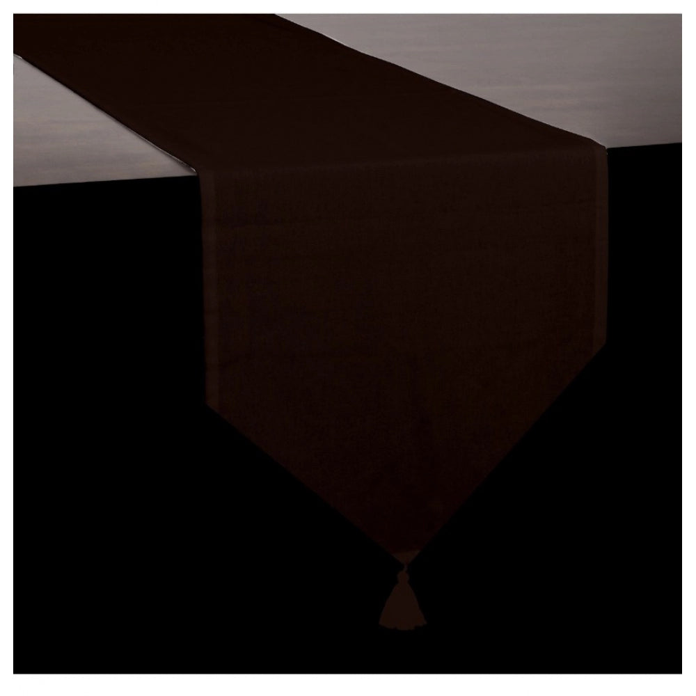 Amfyn Solid Cotton Table Runners (Dark Brown)