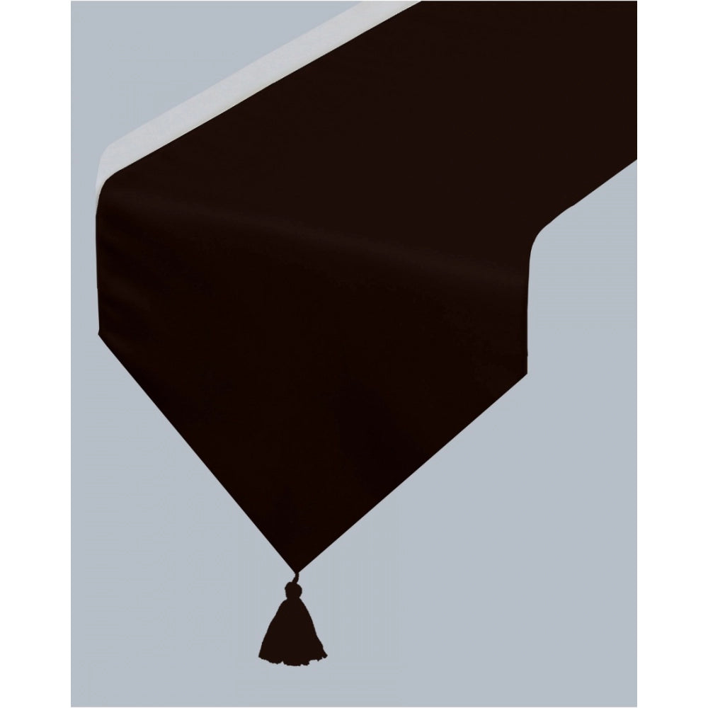 Amfyn Solid Cotton Table Runners (Dark Brown)