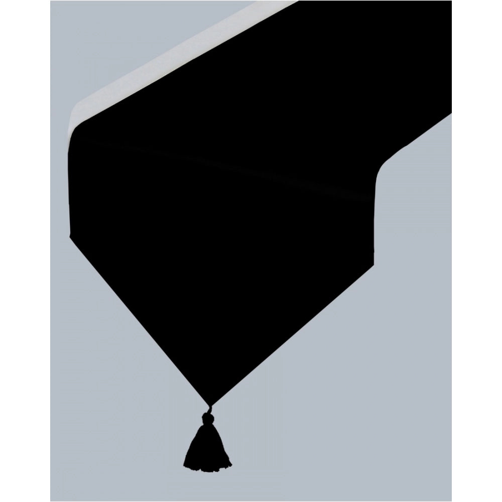 Amfyn Solid Cotton Table Runners (Black)