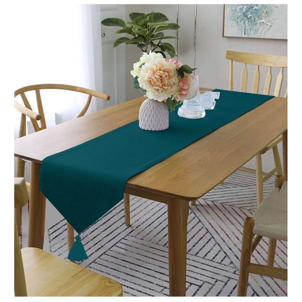 Amfyn Solid Cotton Table Runners (Royal Green)