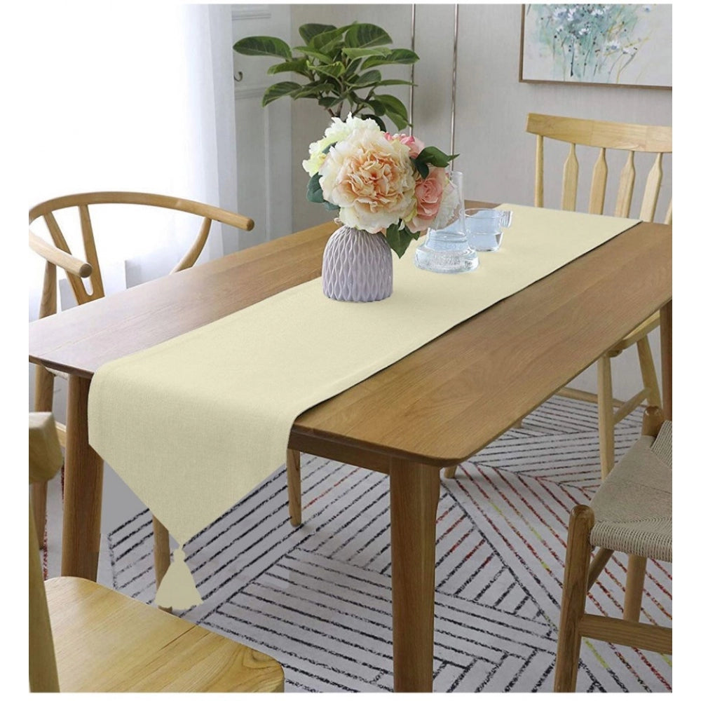 Amfyn Solid Cotton Table Runners (Beige)
