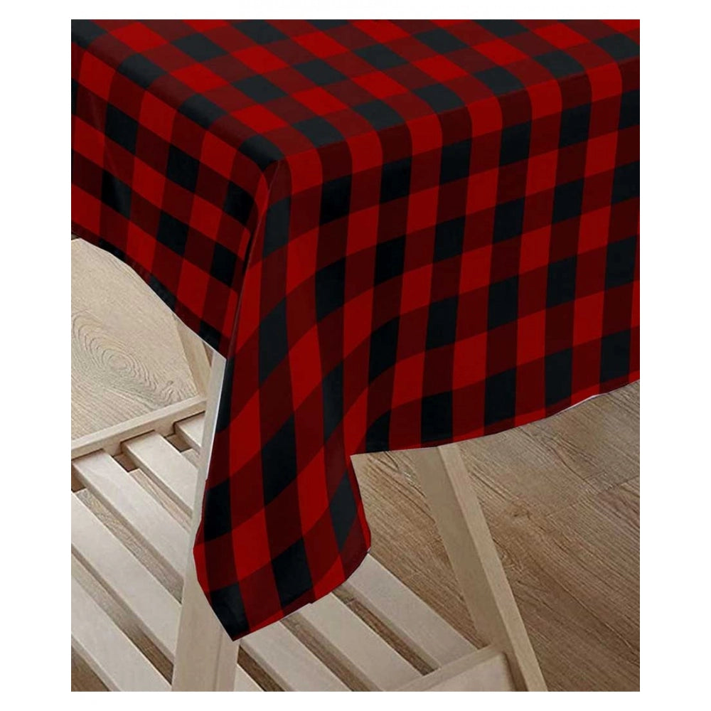 Amfyn Checked Cotton Checks Table Cloth (Red &amp; Black)