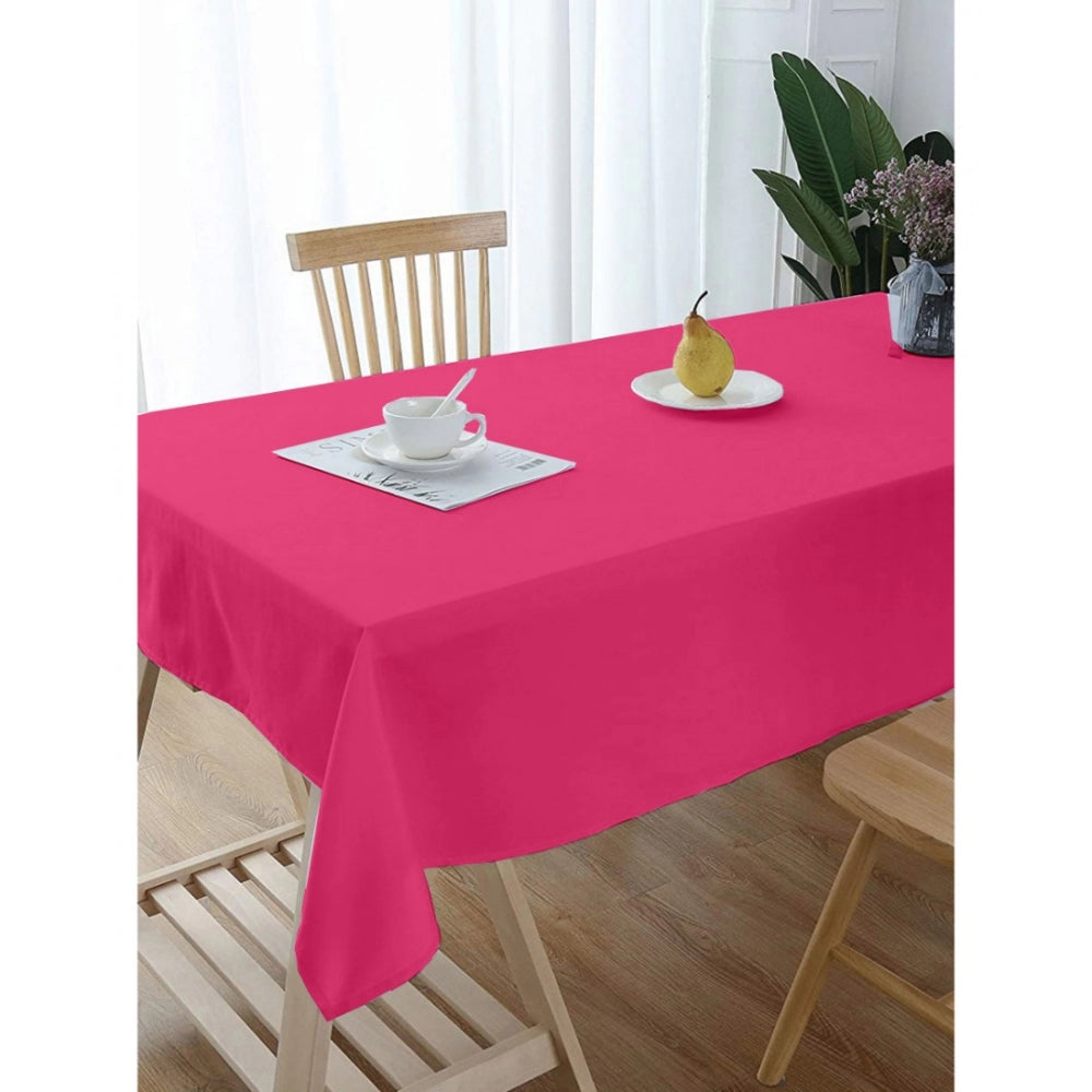 Amfyn Solid Cotton Plain Table Cloth (Pink)