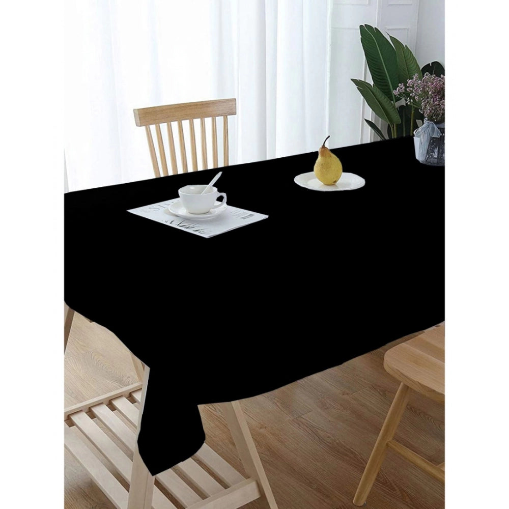 Amfyn Solid Cotton Plain Table Cloth (Black)
