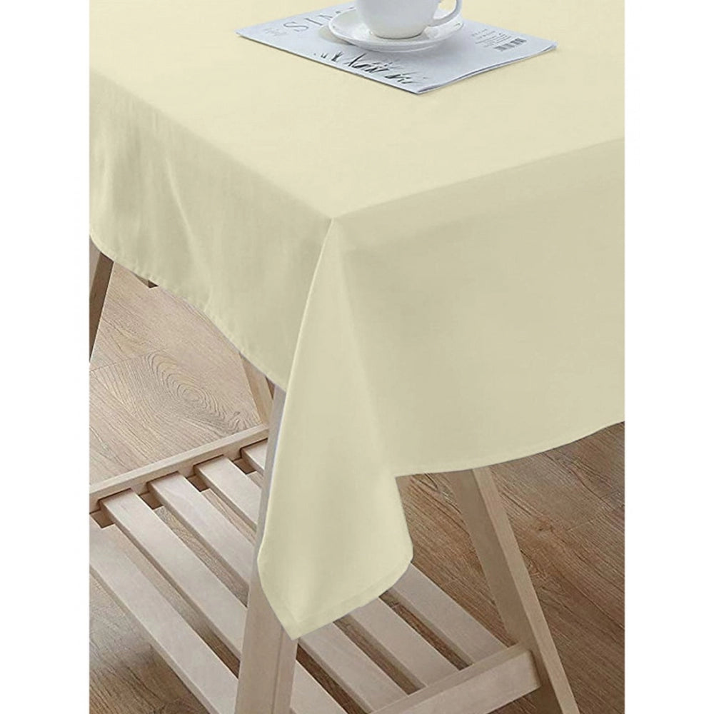 Amfyn Solid Cotton Plain Table Cloth (Beige)