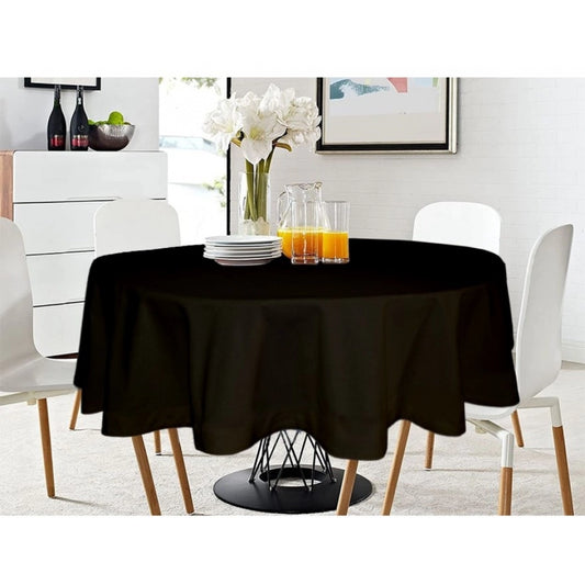 Amfyn Solid Cotton Plain Table Cloth (Black)