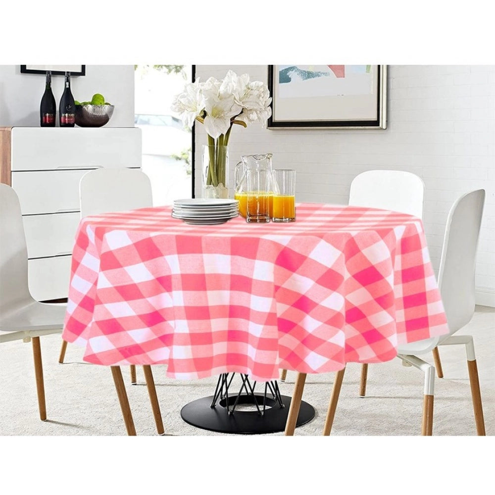 Fashion Checkered Cotton Checks Table Cloth (Pink)