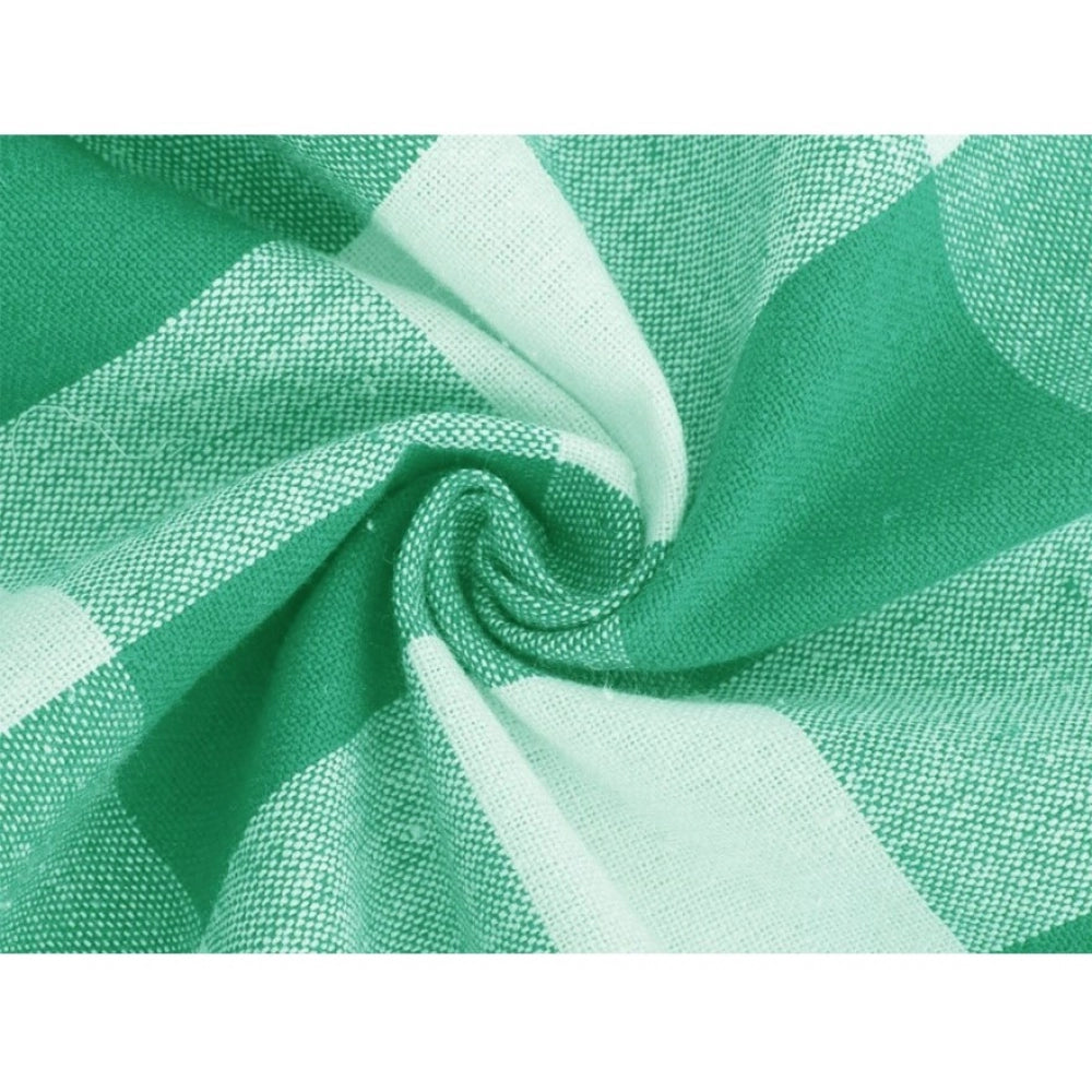 Amfyn Checked Cotton Checks Table Cloth (Green)