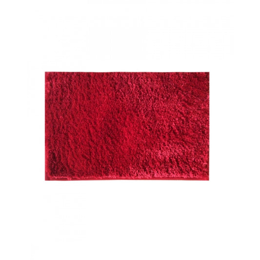 Fashion Solid Polyester Bathmat (Red)