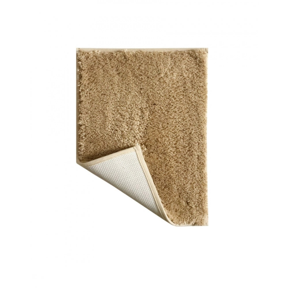 Fashion Solid Polyester Bathmat (Beige)