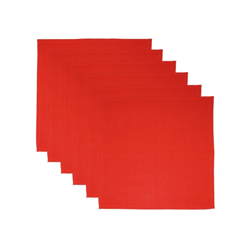 Amfyn Solid Cotton Place Mats and Napkin Sets (Red)