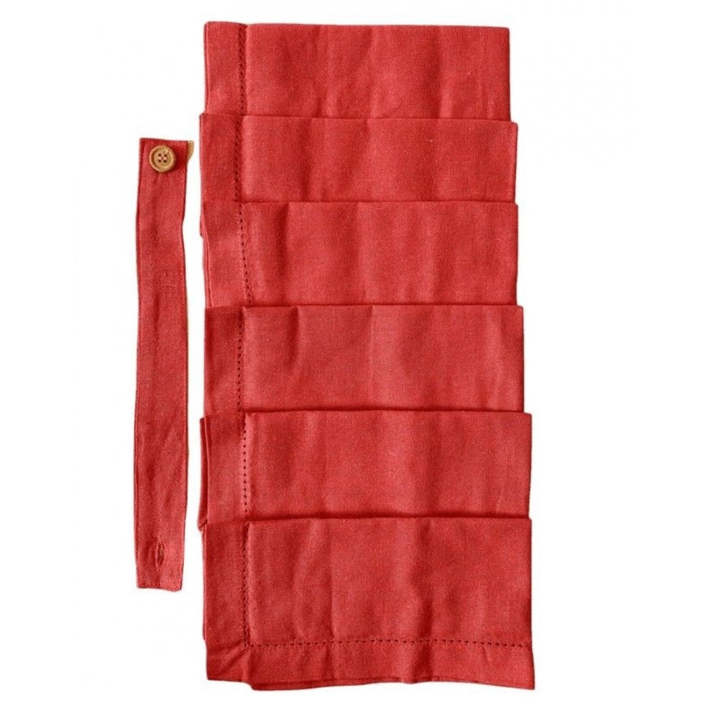 Amfyn Solid Cotton Napkins Sets (Pink)