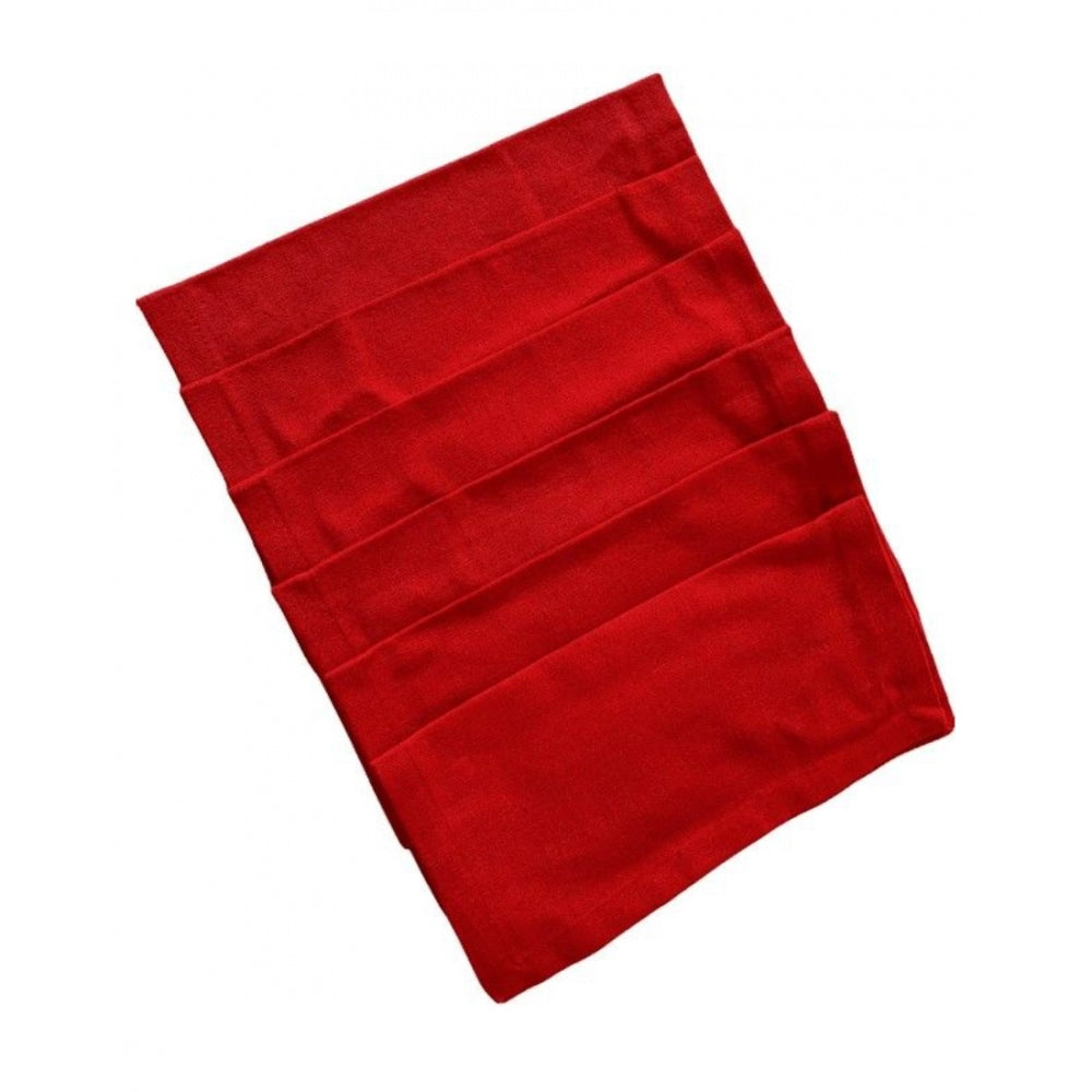 Amfyn Solid Cotton Napkins Sets (Red)