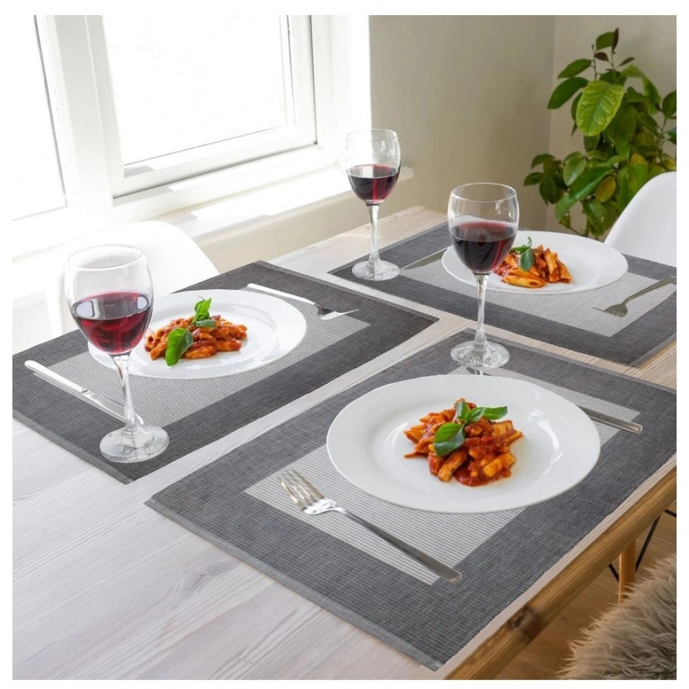 Amfyn Ribbed Cotton Place Mats Sets (Grey)