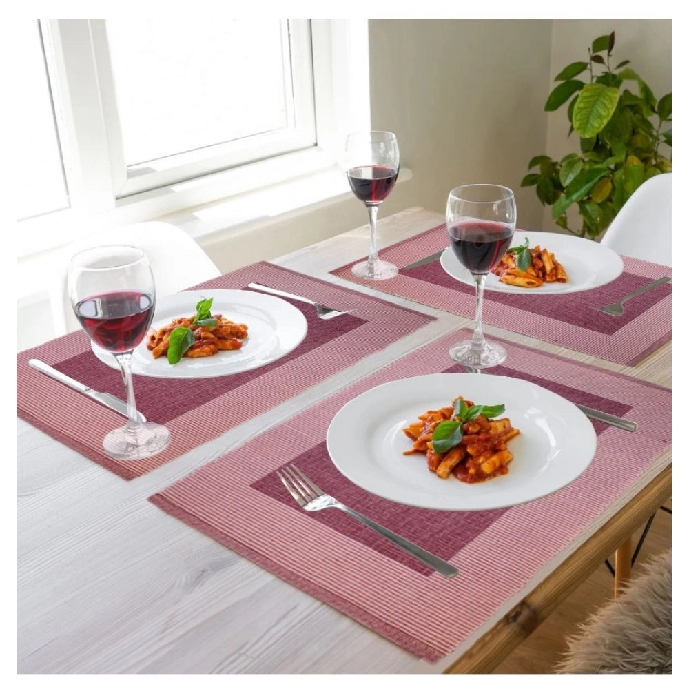 Amfyn Ribbed Cotton Place Mats Sets (Purple)