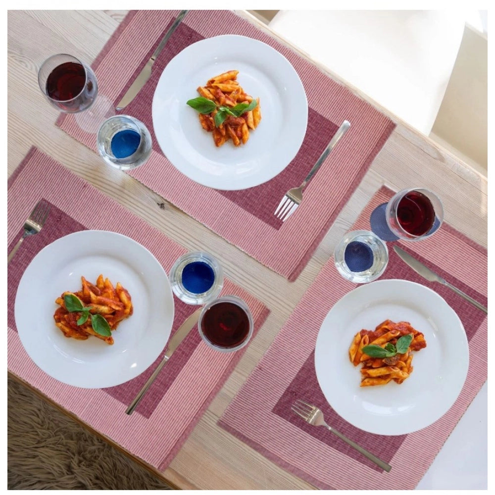 Amfyn Ribbed Cotton Place Mats Sets (Purple)