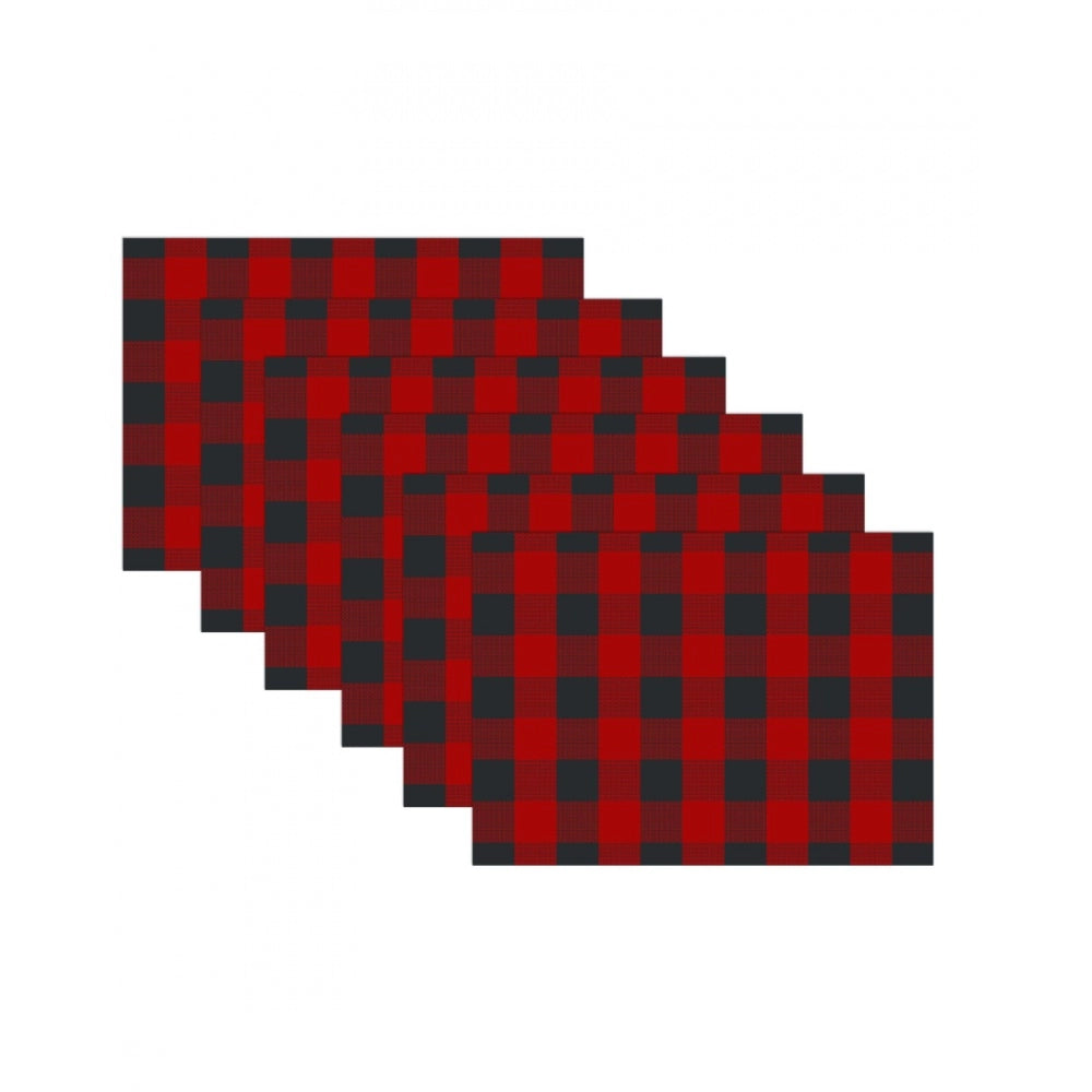 Fashion Checkered Cotton Place Mats Sets (Red &amp; Black)