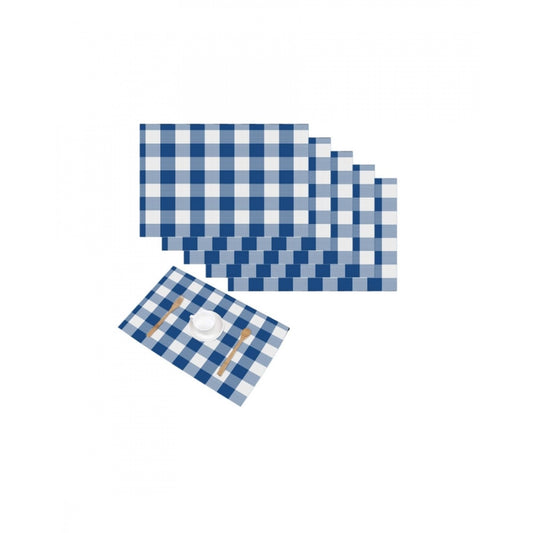 Fashion Checkered Cotton Place Mats Sets (Royal Blue)