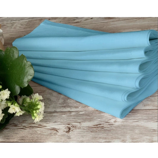 Amfyn Solid Cotton Napkins Sets (Light Blue)