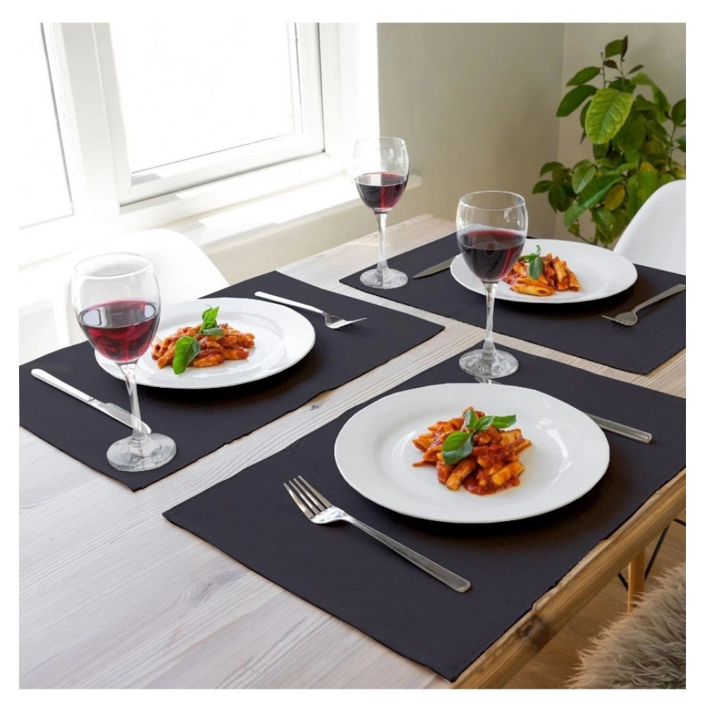 Amfyn Ribbed Cotton Place Mats Sets (Grey)