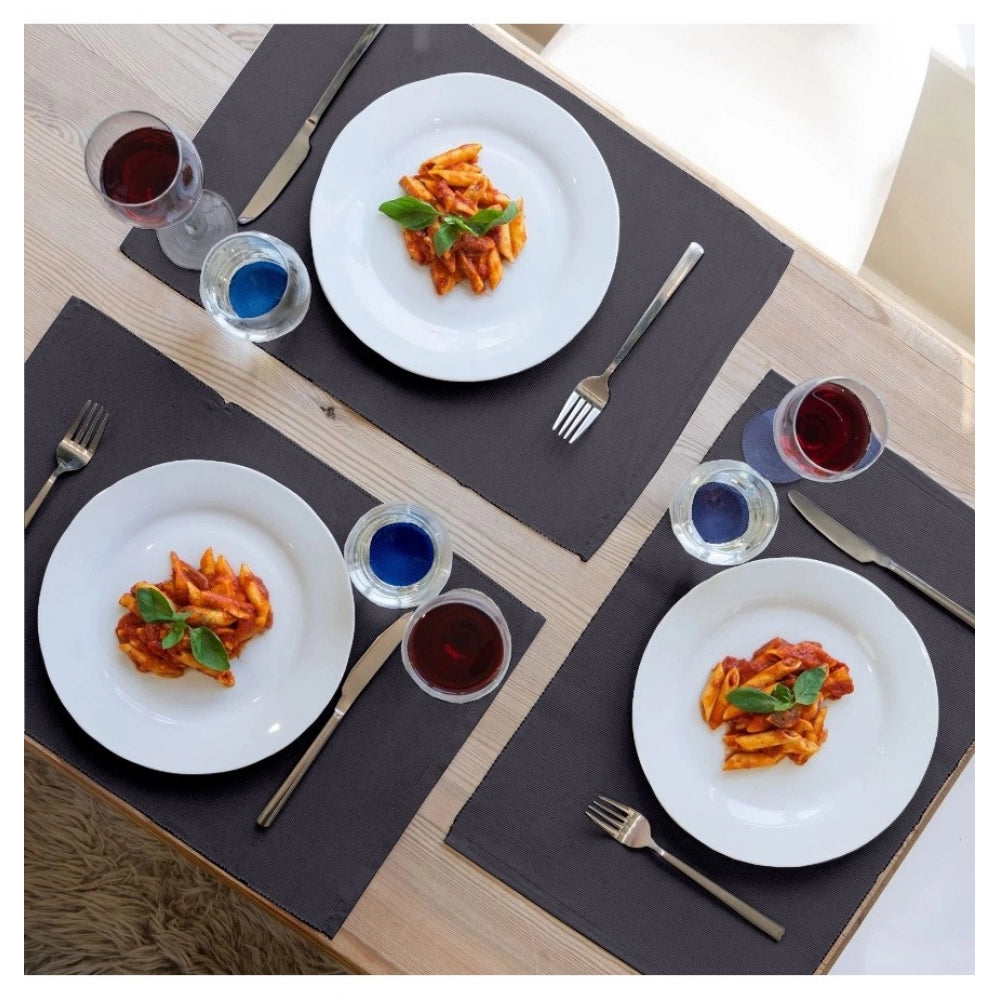 Amfyn Ribbed Cotton Place Mats Sets (Grey)
