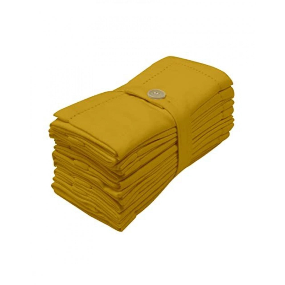 Amfyn Solid Cotton Napkins Sets (Mustard)