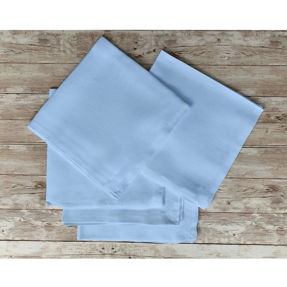 Amfyn Solid Cotton Napkins Sets (Sky Blue)