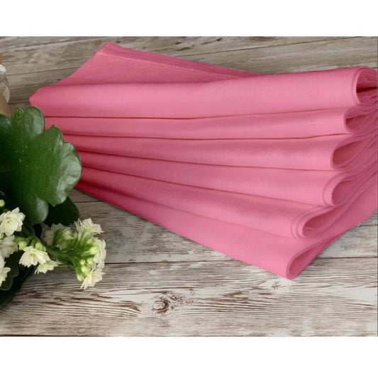 Amfyn Solid Cotton Napkins Sets (Baby Pink)