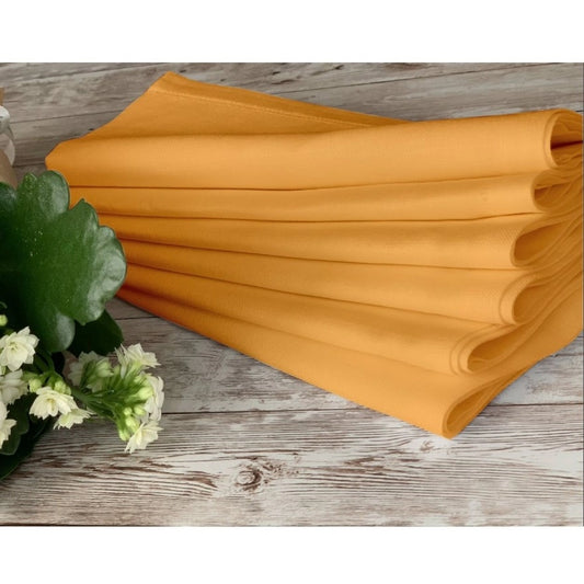 Amfyn Solid Cotton Napkins Sets (Dark Yellow)