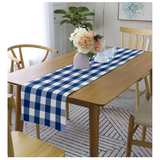 Amfyn Checked Cotton Table Runners (Royal Blue)