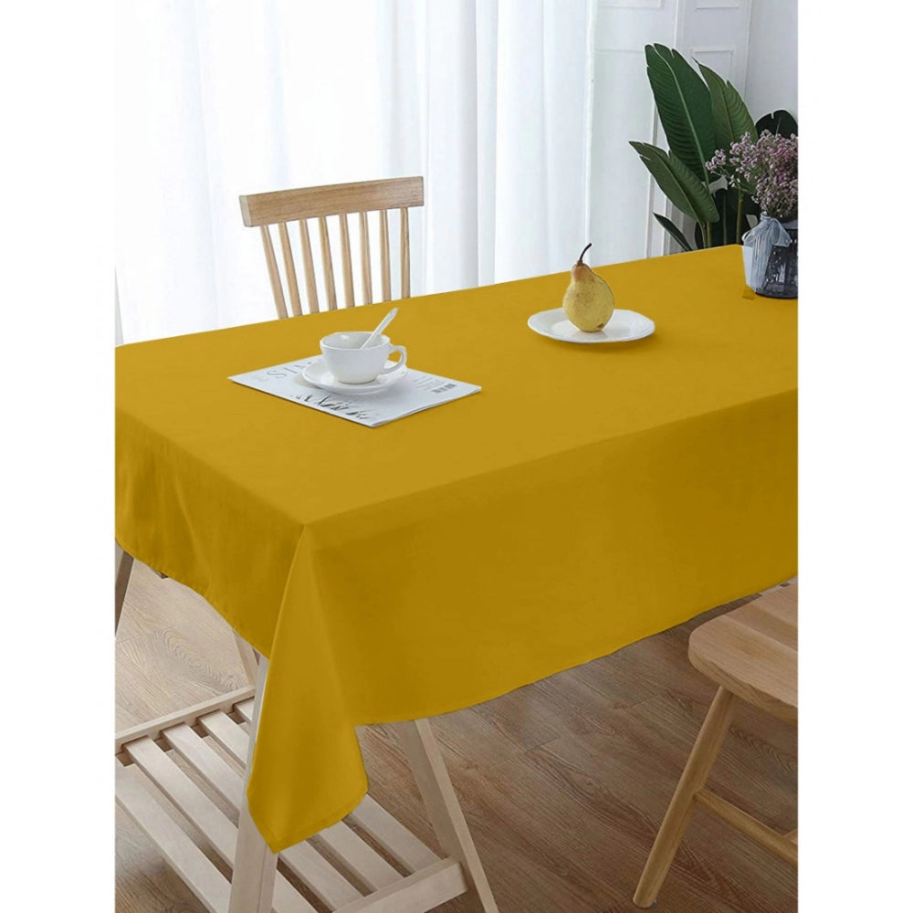 Amfyn Solid Cotton Plain Table Cloth (Dark Yellow)