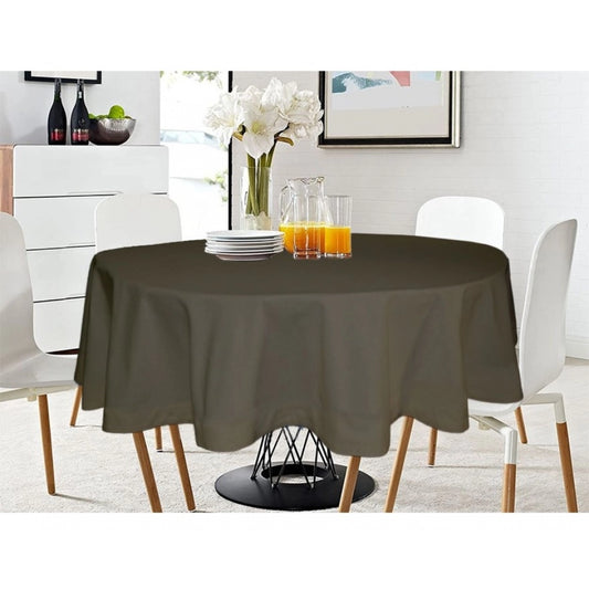 Amfyn Solid Cotton Plain Table Cloth (Dark Grey)