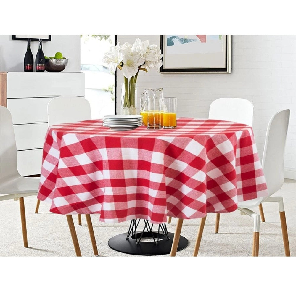 Fashion Checkered Cotton Checks Table Cloth (Red)