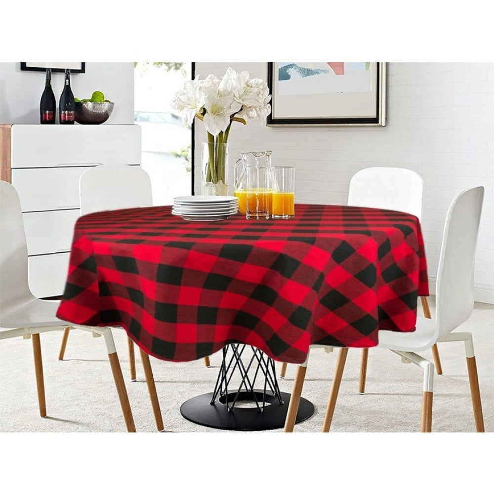 Fashion Checkered Cotton Checks Table Cloth (Red &amp; Black)