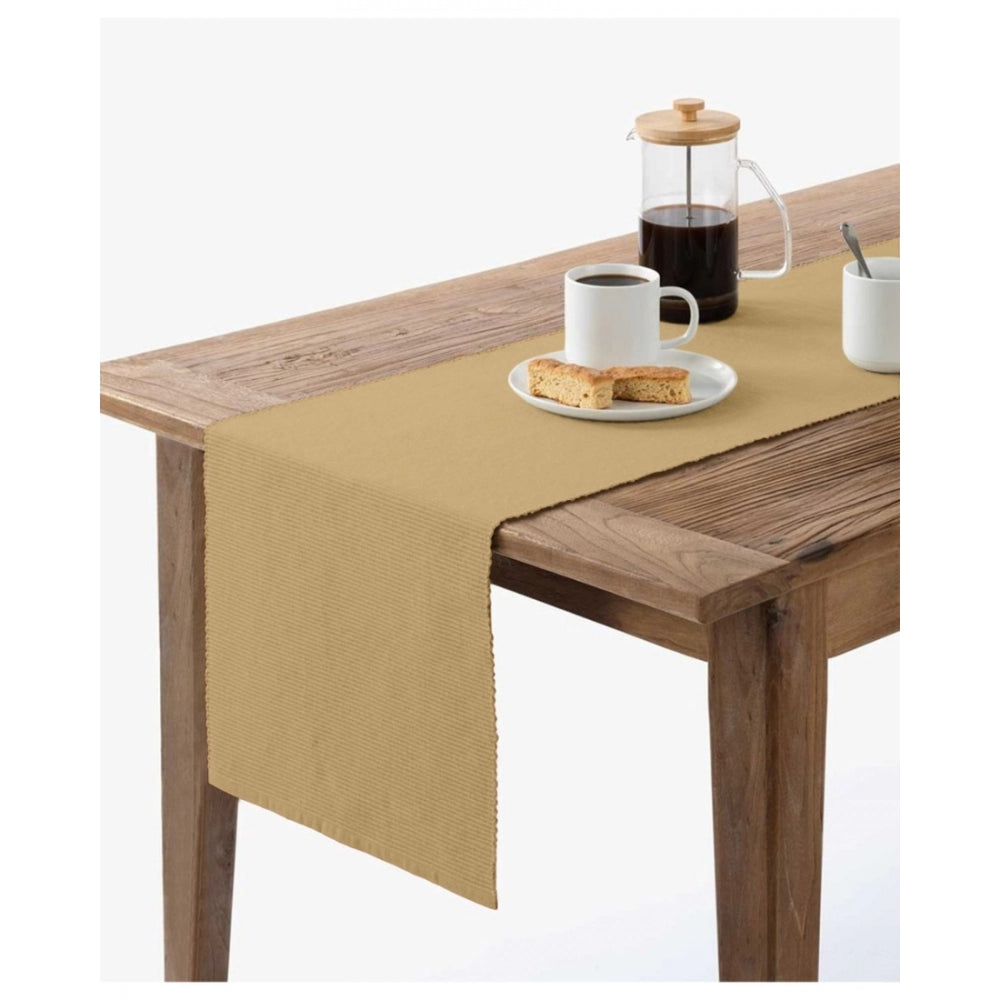 Amfyn Ribbed Cotton Table Runners (Beige)